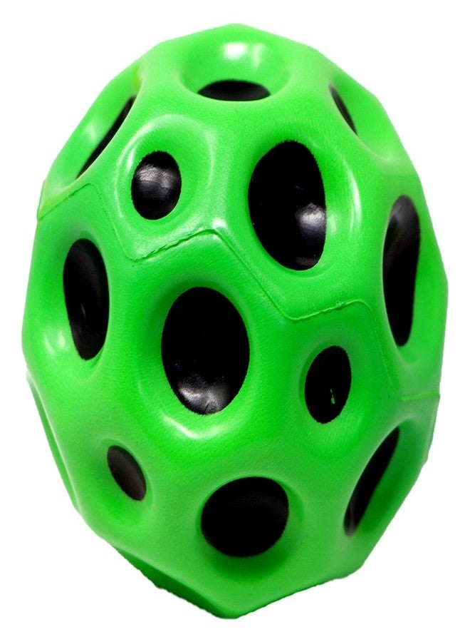 JAPSI Kids Bouncy Ball, Soft Crater Texture, Green and Black, Indoor Outdoor Play - Image 1